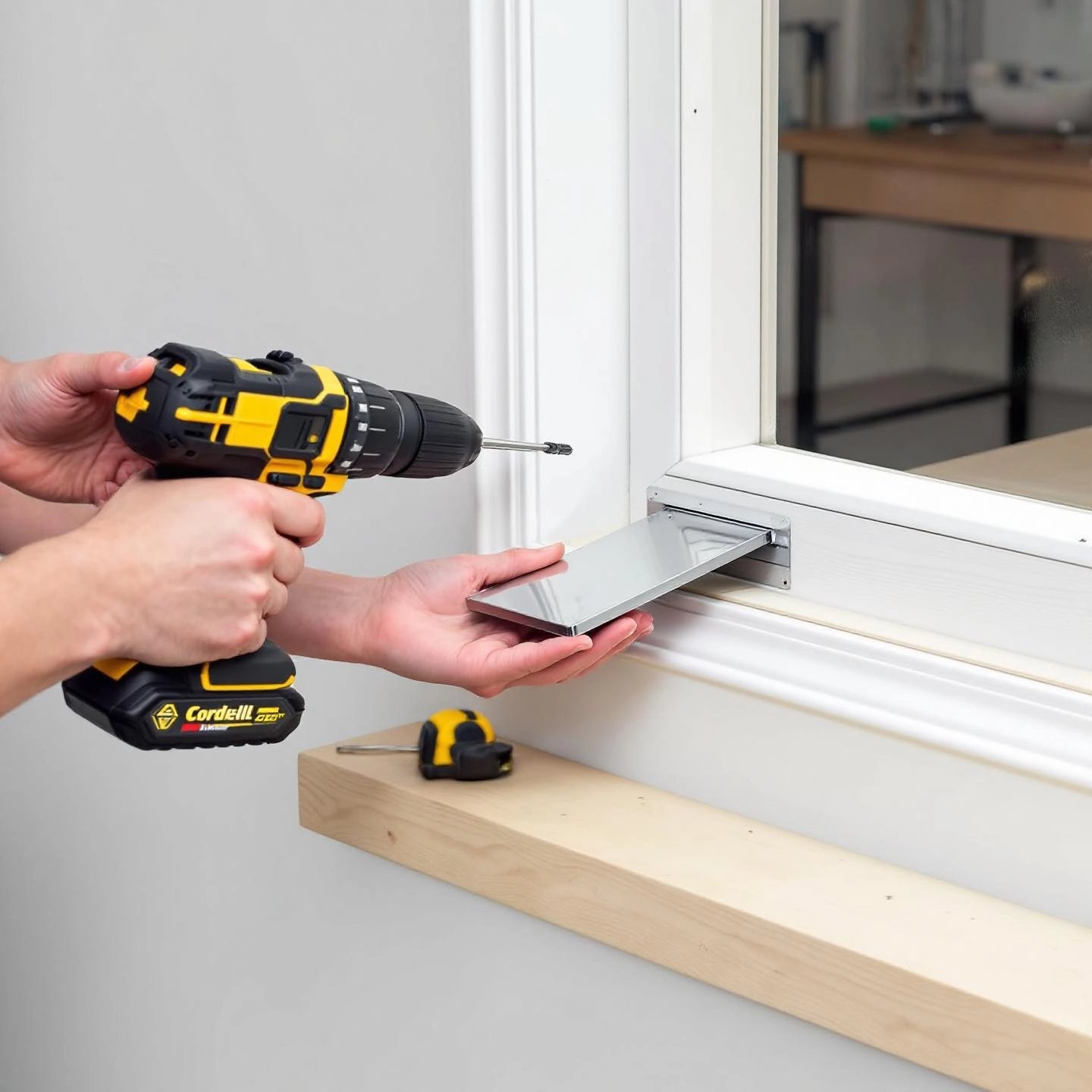 step by step illustration of installing a trickle vent in a window frame