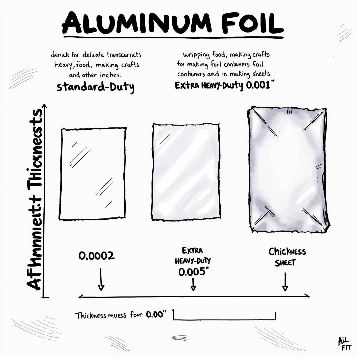 different thicknesses of aluminum foil and their specific uses