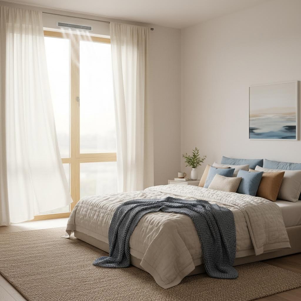 keeping bedroom trickle vents open overnight ensures fresh air and reduces morning condensation