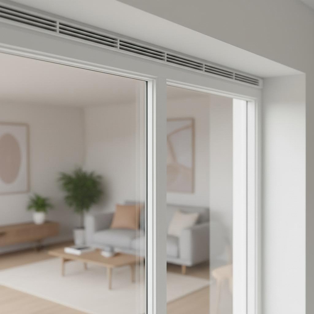modern window trickle vent providing controlled background ventilation in a contemporary home
