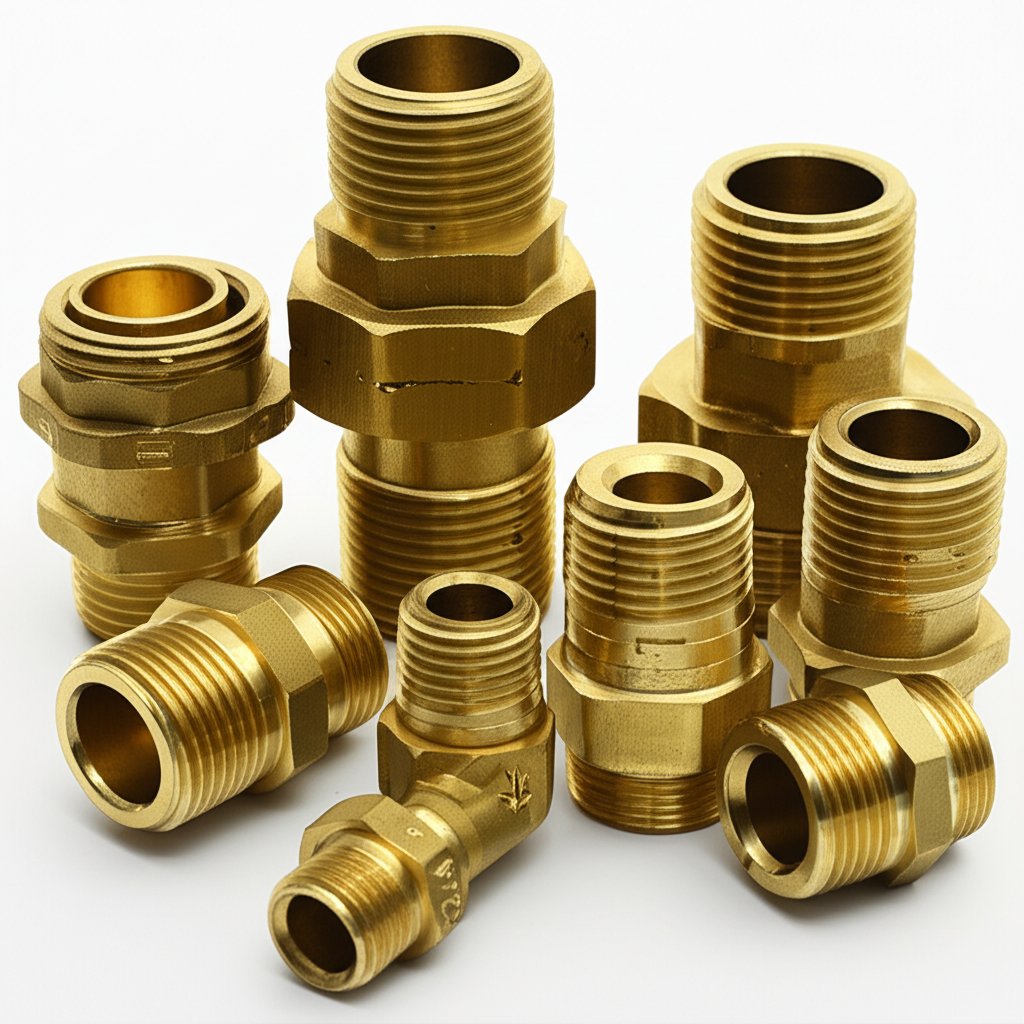 common shapes of brass plumbing fittings for various applications