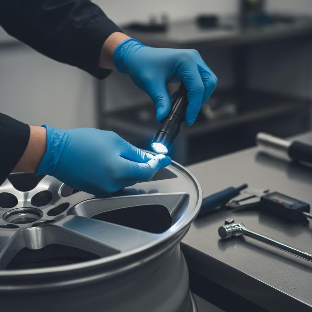 thorough structural inspection of forged wheel stress points before restoration begins