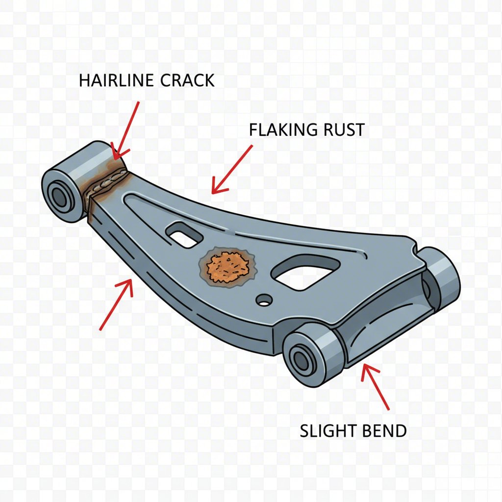 key failure points to look for during a visual control arm inspection