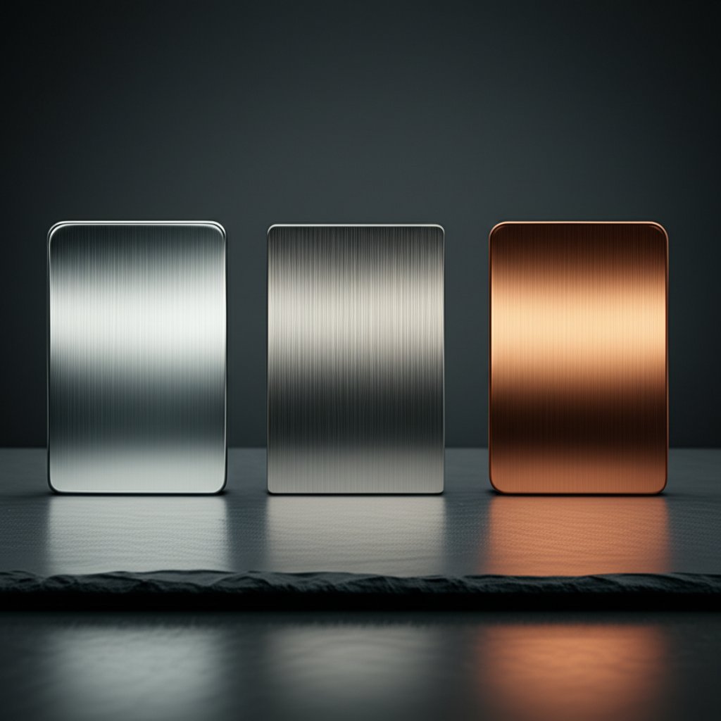 aluminium steel and copper samples showcasing differences in appearance and metallic traits