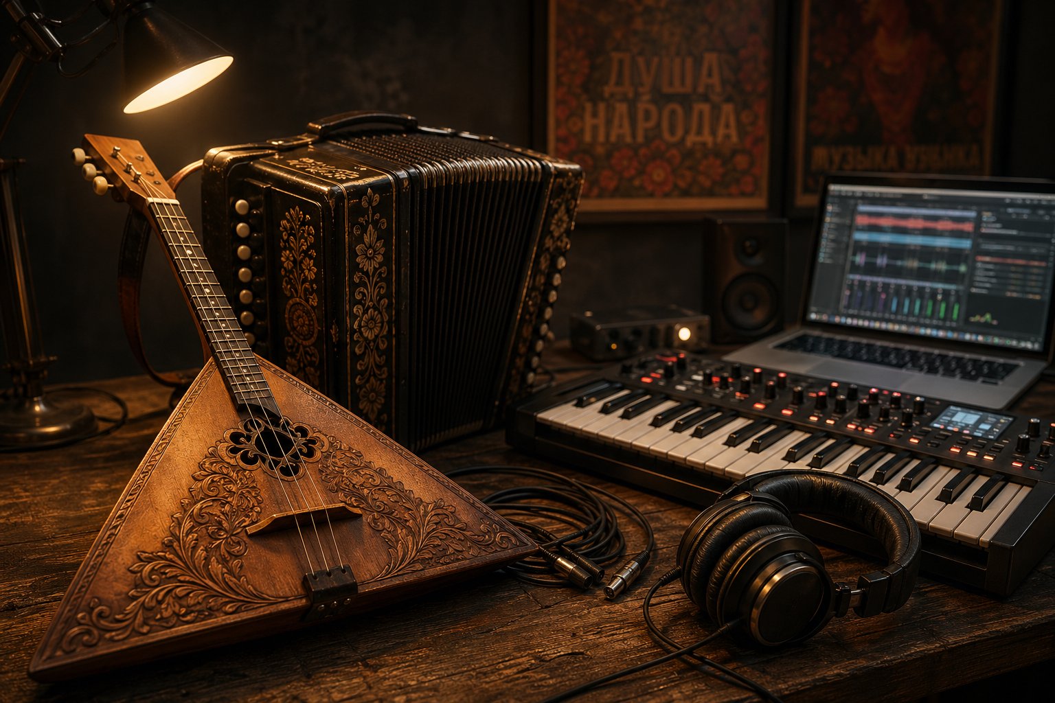 traditional russian instruments like the balalaika meet modern synthesizers in the distinctive sound of russian pop production