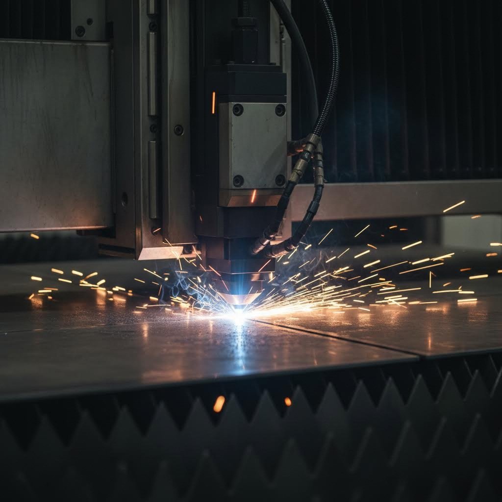cnc laser cutter performing precision metal cutting with focused beam technology