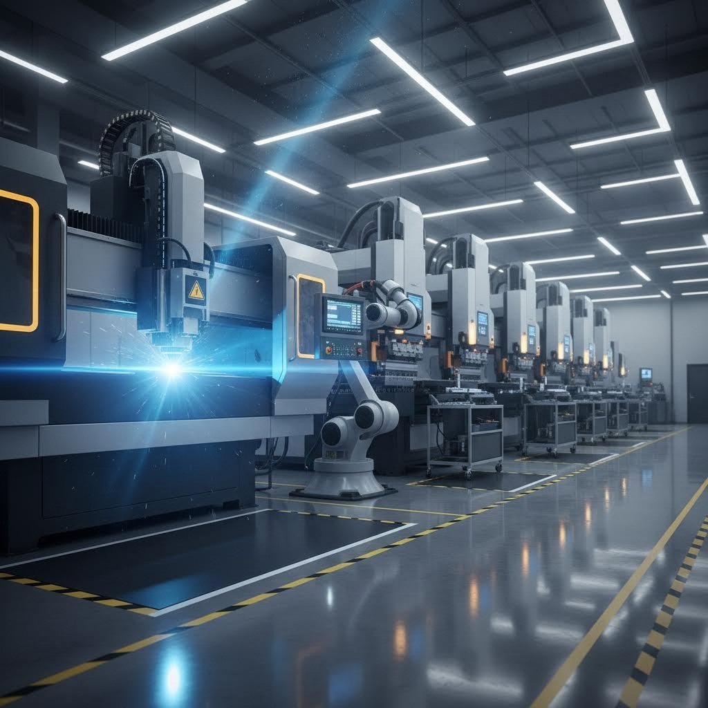 modern sheet metal manufacturing facility showcasing advanced cnc and laser cutting technology