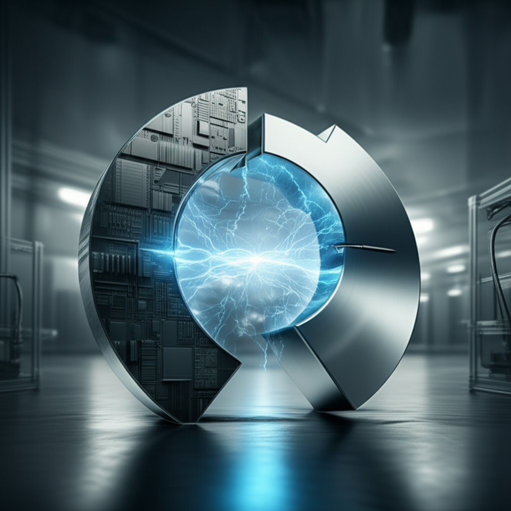 abstract representation of a successful manufacturing partnership and data sharing