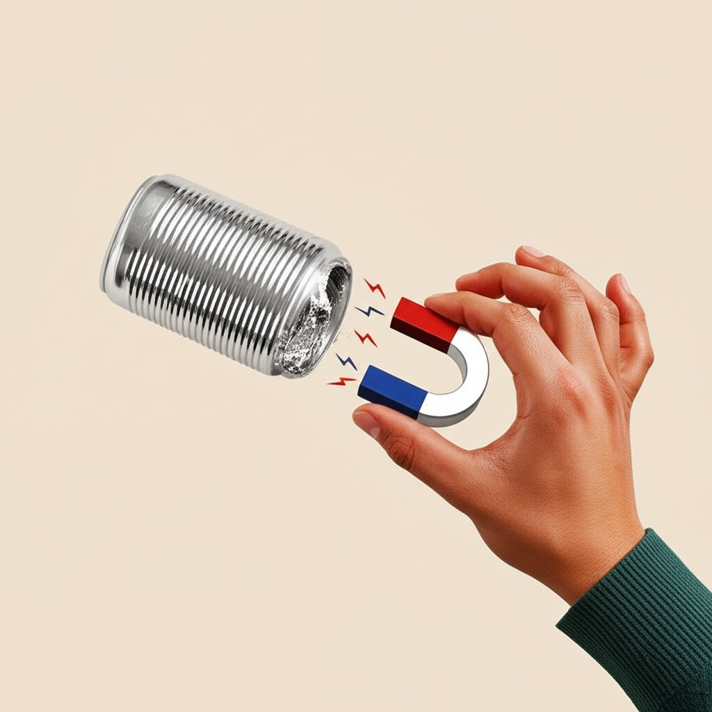 a magnet does not attract aluminum illustrating its non magnetic property