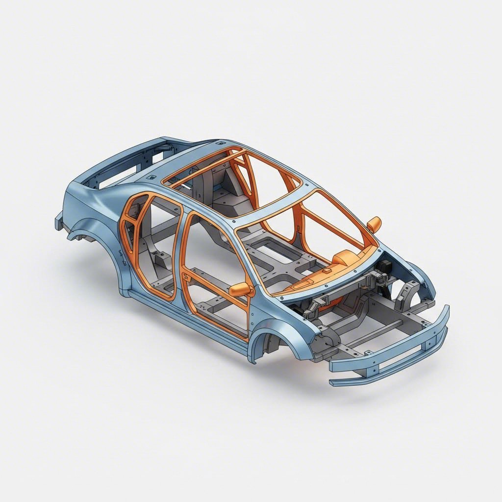 Automotive chassis diagram showing steel grade applications