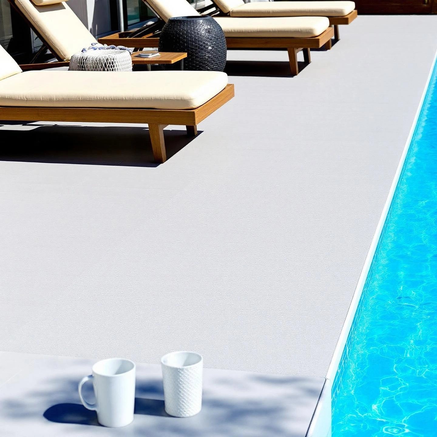 aluminium decking used for a safe stylish poolside area