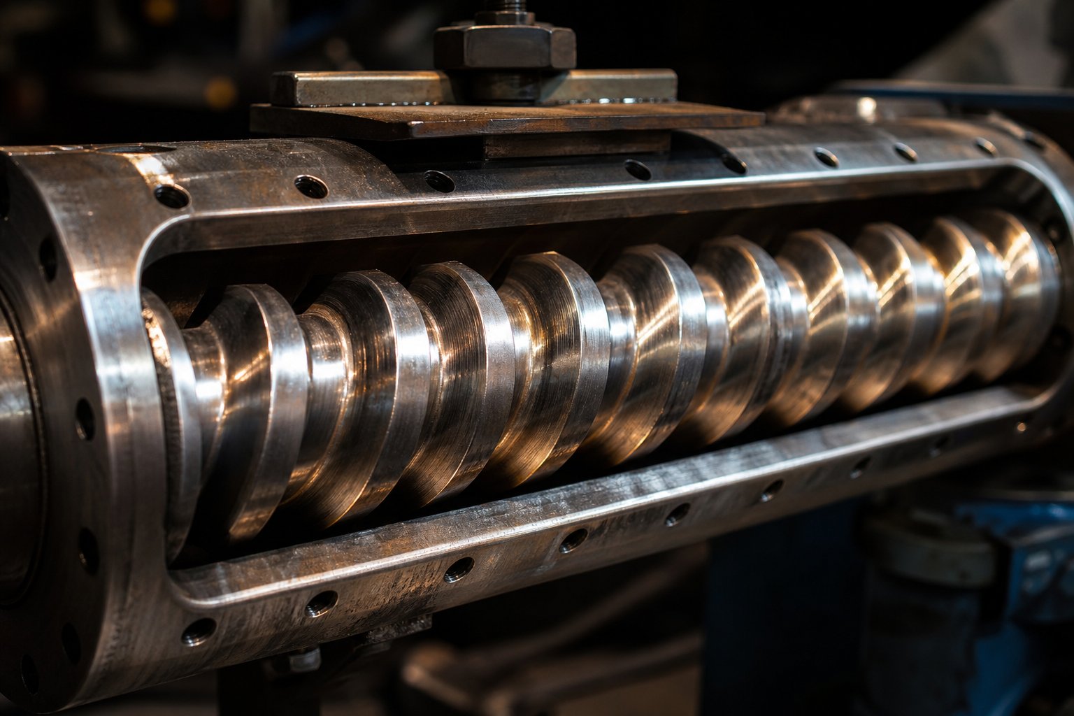 extruder screw geometry including compression ratio and flight depth directly controls melt quality and output consistency