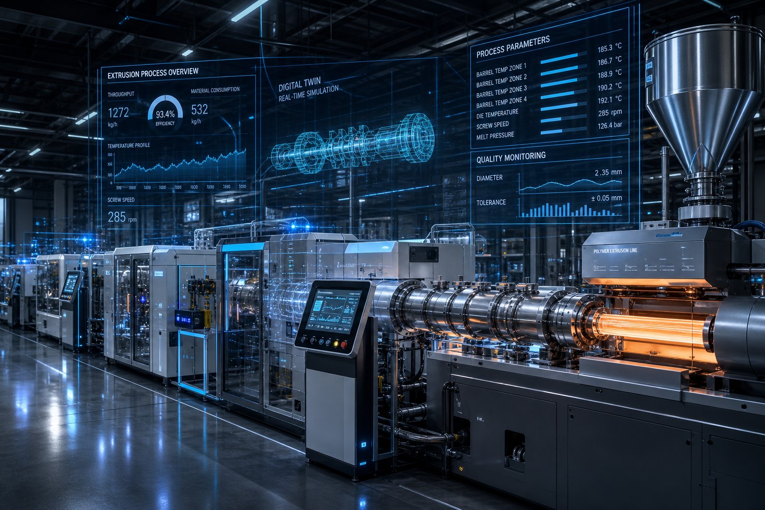 industry 40 integration brings real time monitoring and predictive control to polymer processing operations