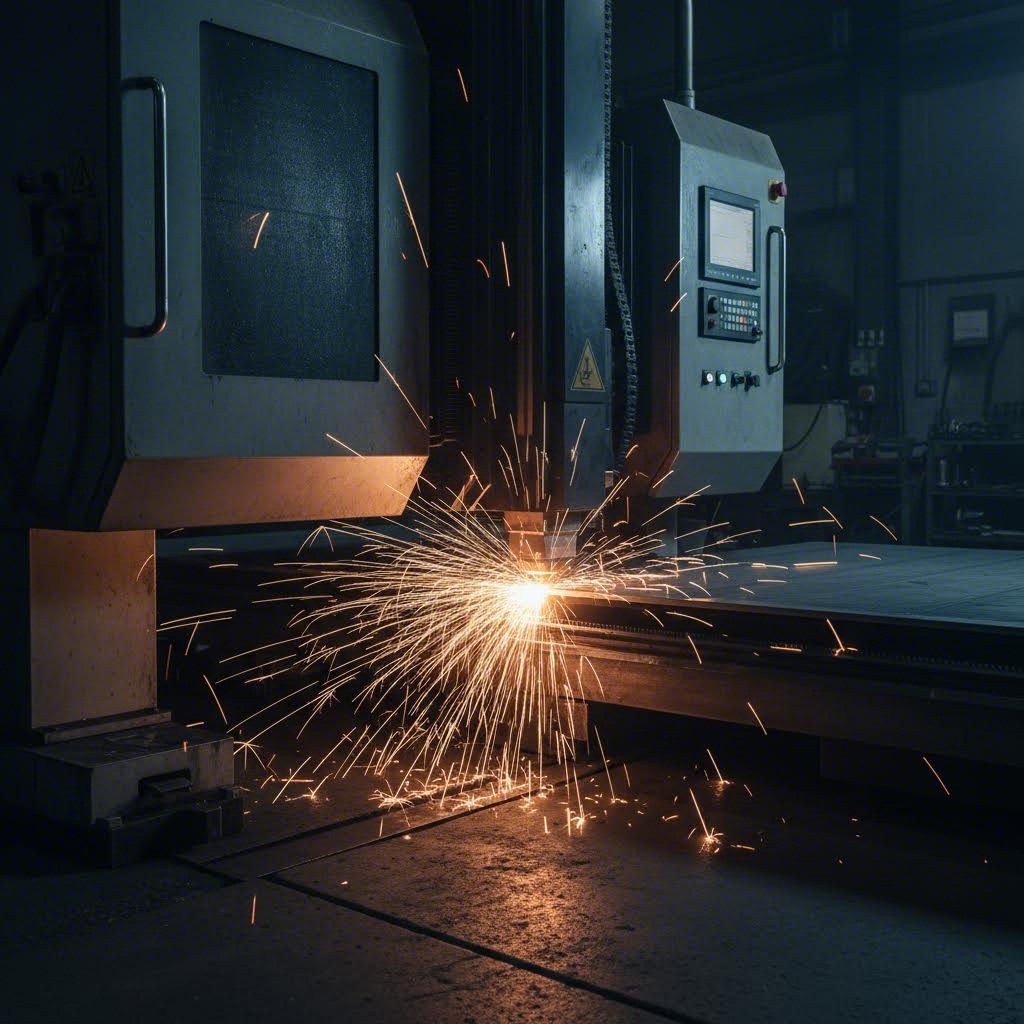 fiber laser cutting machine slicing through steel with precision and speed