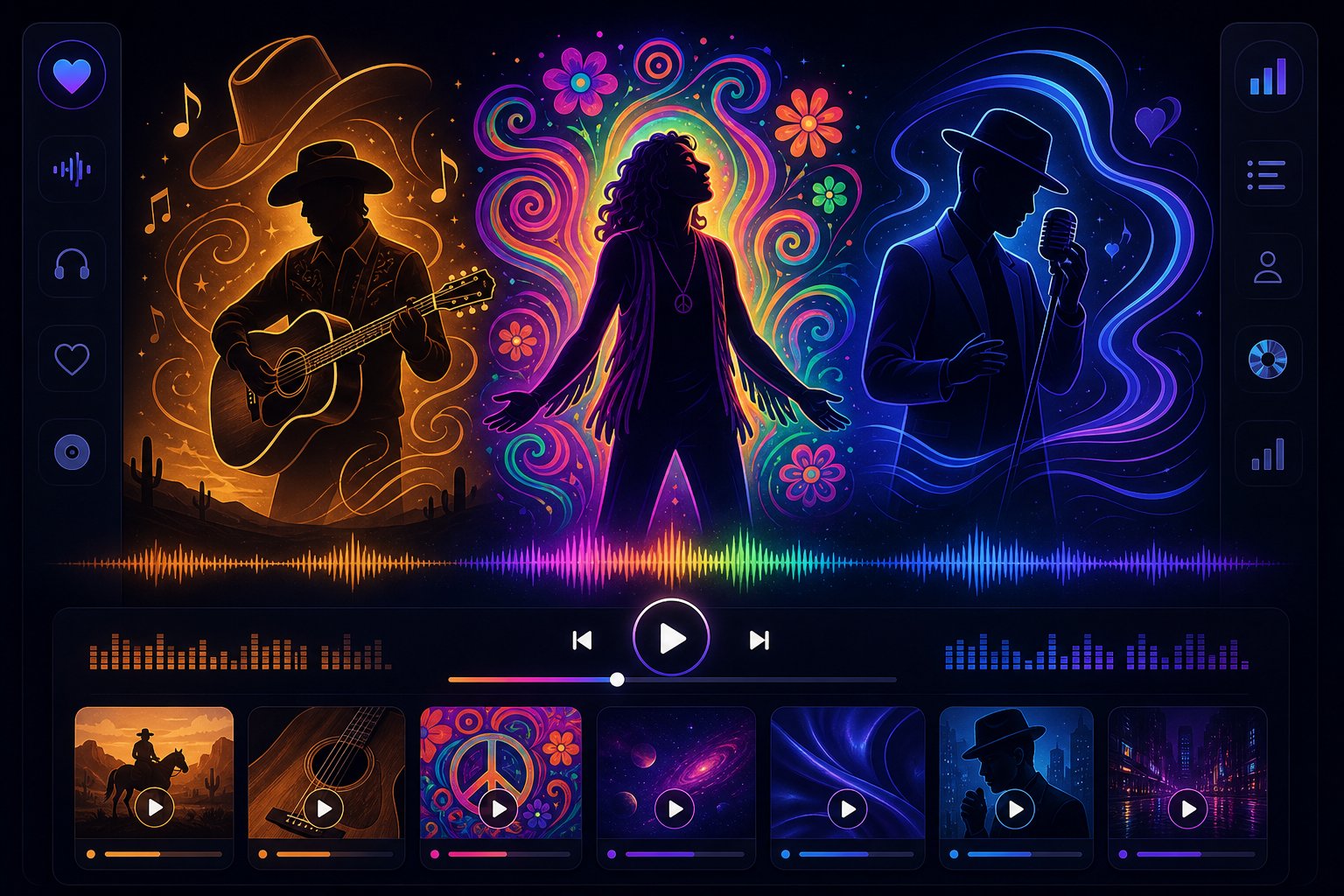 multiple ai music artists span genres from country to psych rock on major streaming platforms