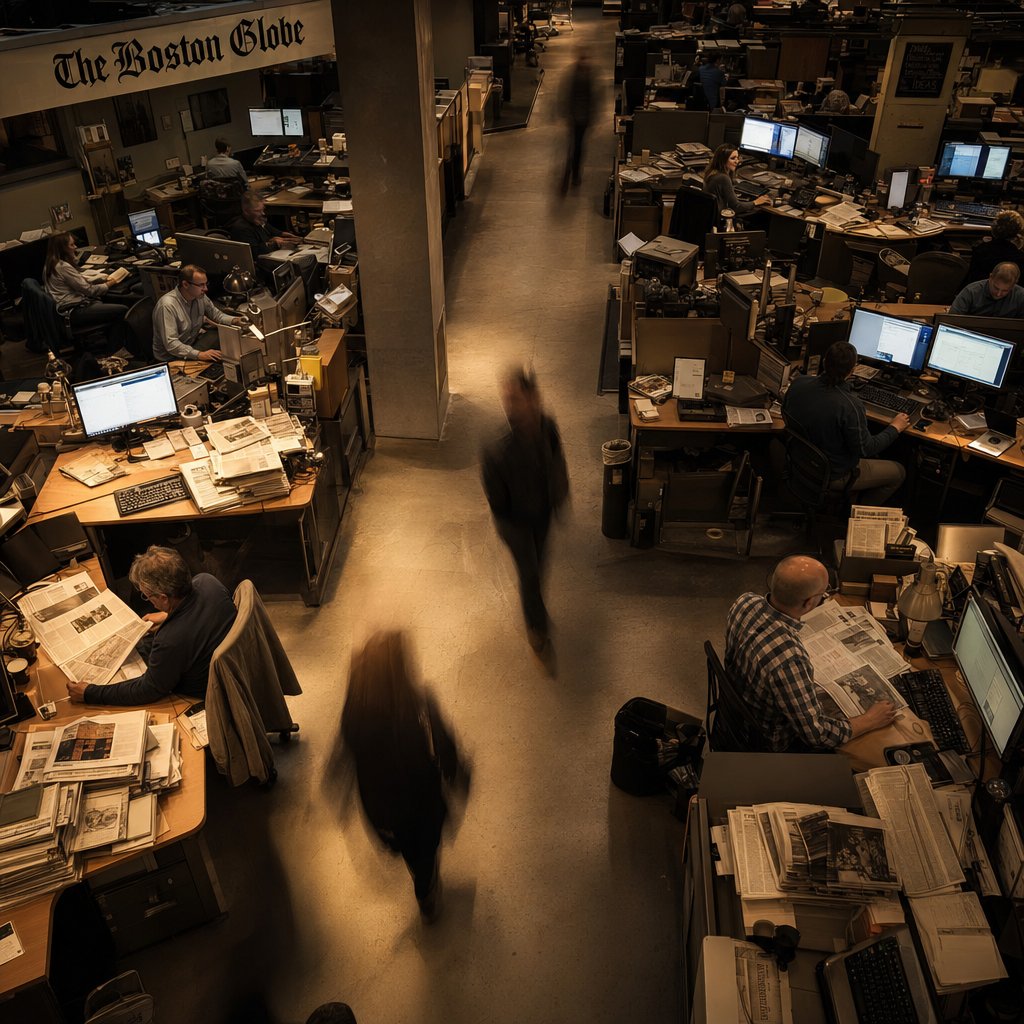 a bustling newsroom where the word crescendo often appears figuratively to describe building public pressure and intensifying events