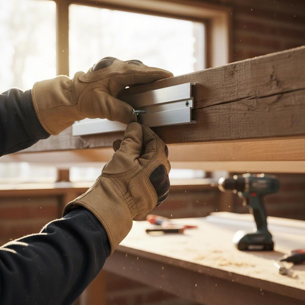installing aluminum base profiles as the foundation for polycarbonate panel mounting