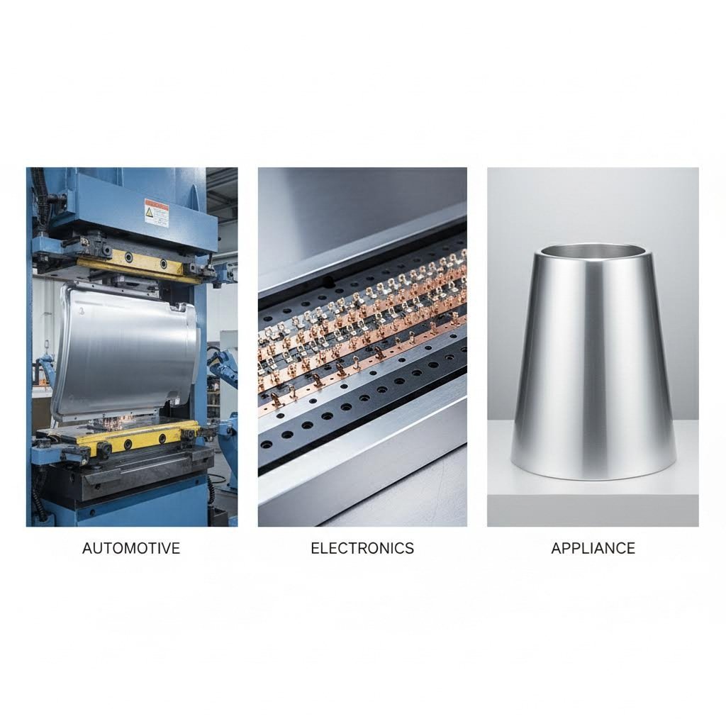 stamped components from automotive electronics and appliance manufacturing industries