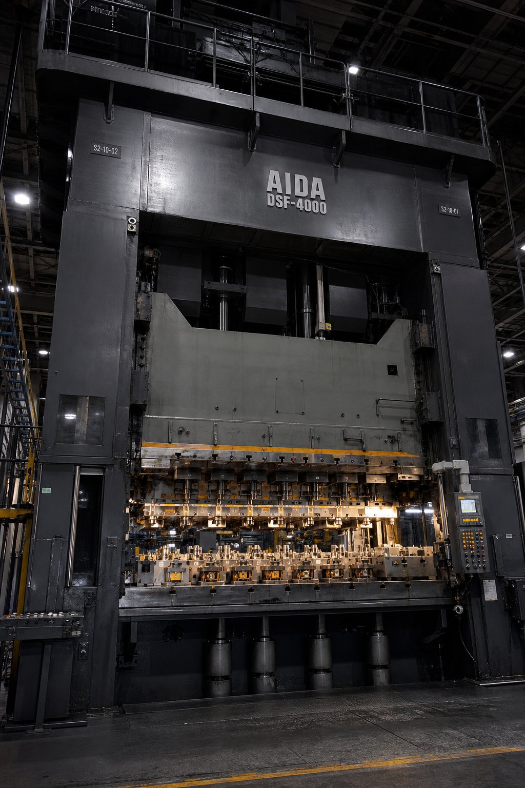 large tonnage transfer stamping press with multi station bolster and hydraulic cushion system