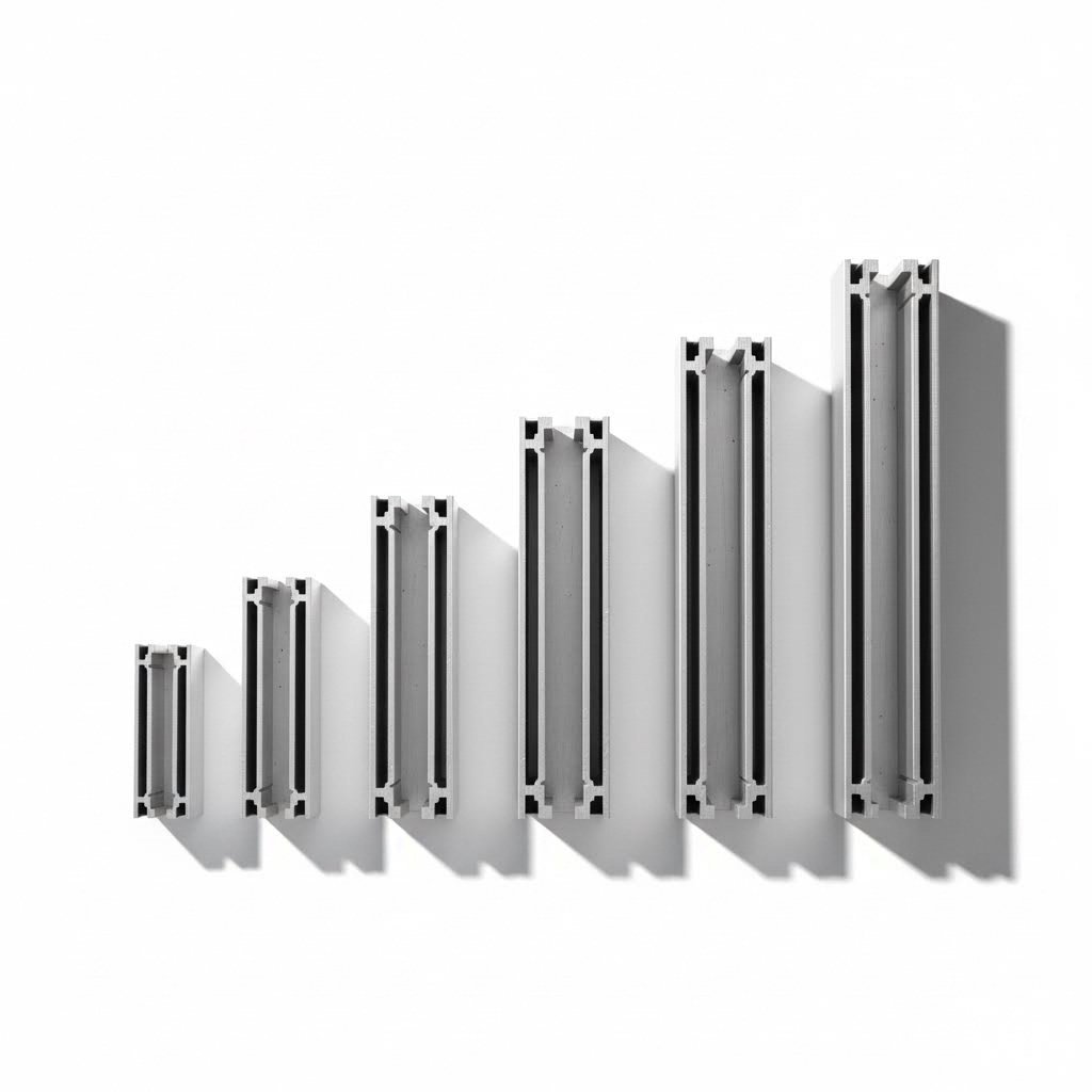 aluminum extrusion profiles ranging from 15 series to 80 series sizes