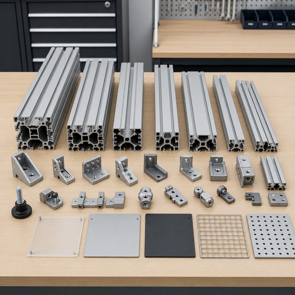 modular t slot aluminium profiles with compatible accessories