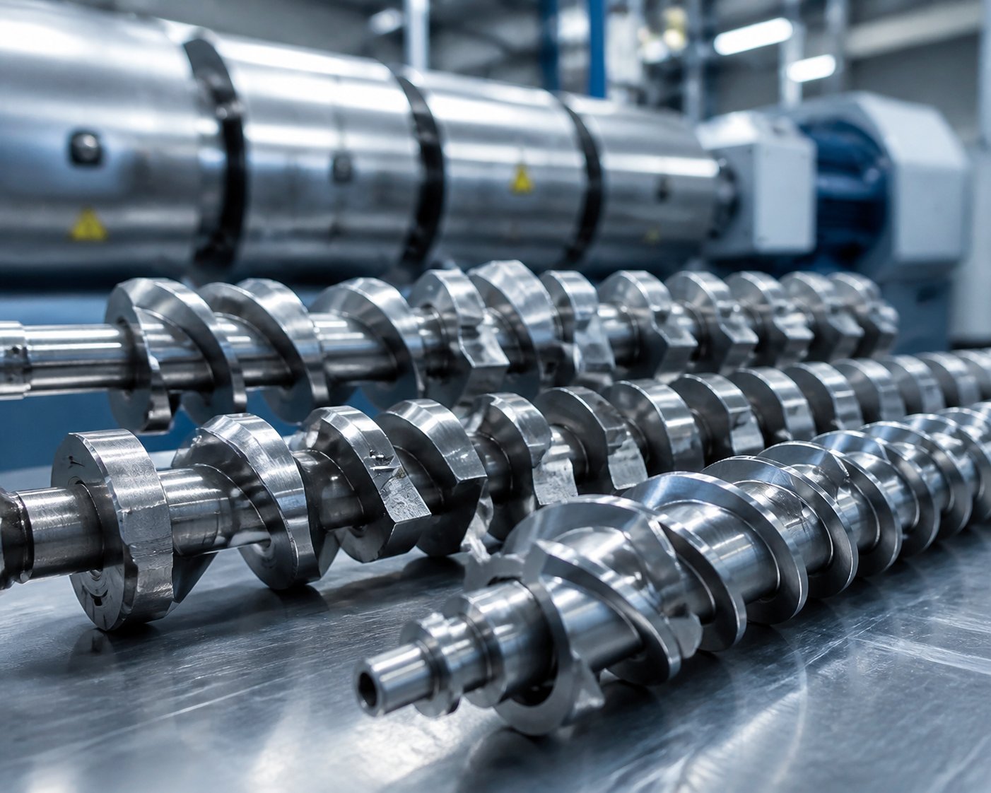 modular screw segments including conveying elements and kneading blocks ready for twin screw extruder assembly