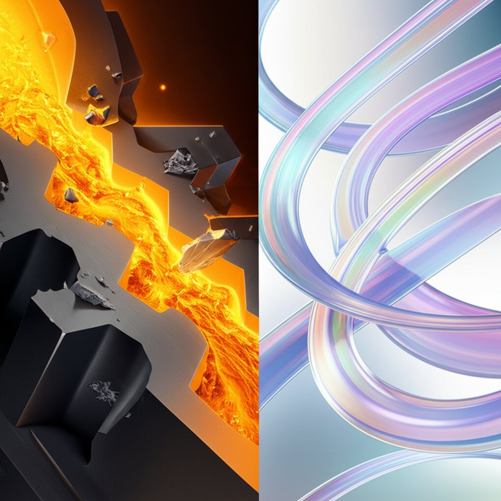 symbolic representation of aluminum versus polymer extrusion analysis