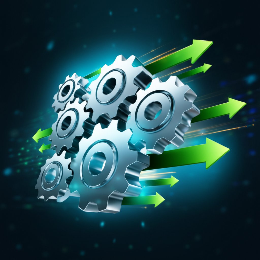 abstract illustration of faster production cycles and cost effectiveness in manufacturing