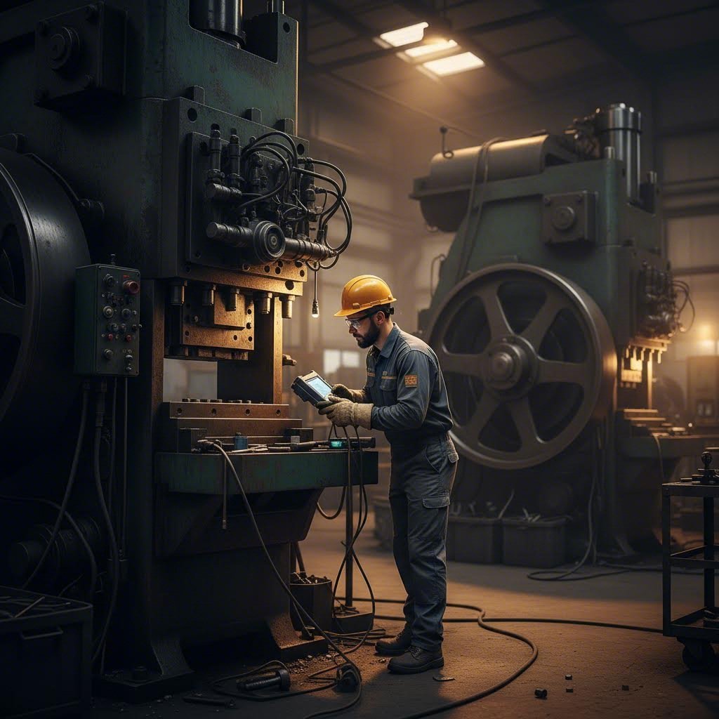 technician performing diagnostic testing on die protection sensor during troubleshooting