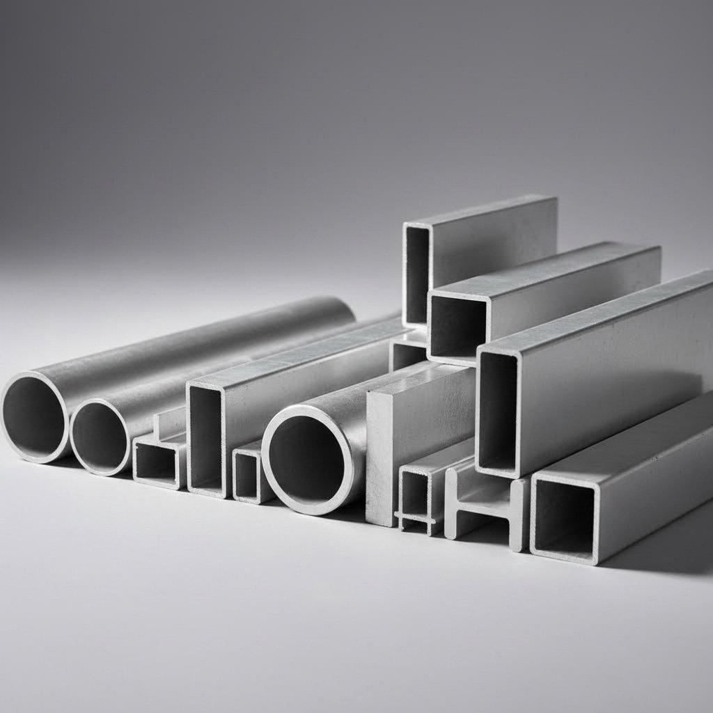 variety of aluminum extrusion profiles demonstrating different cross sectional shapes and tolerance requirements