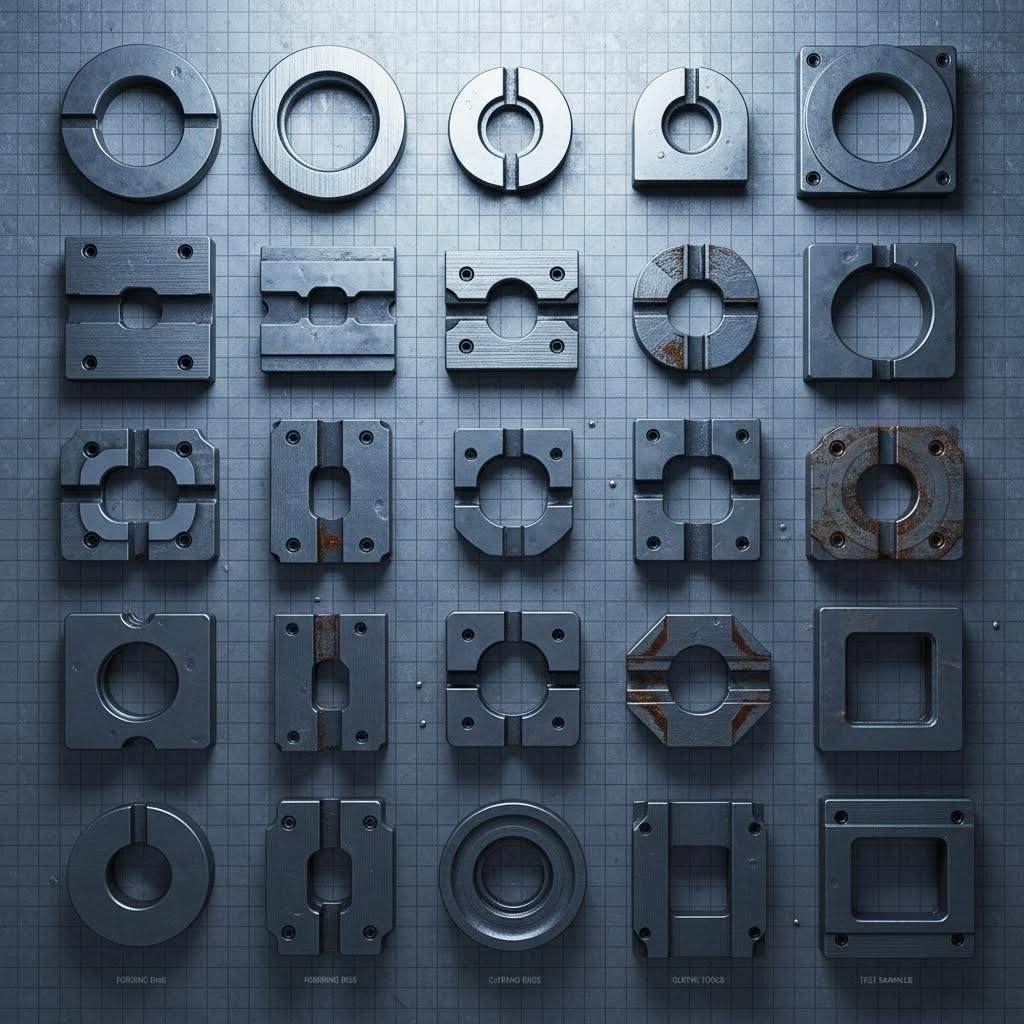 various tool steel grades showing different applications and wear characteristics