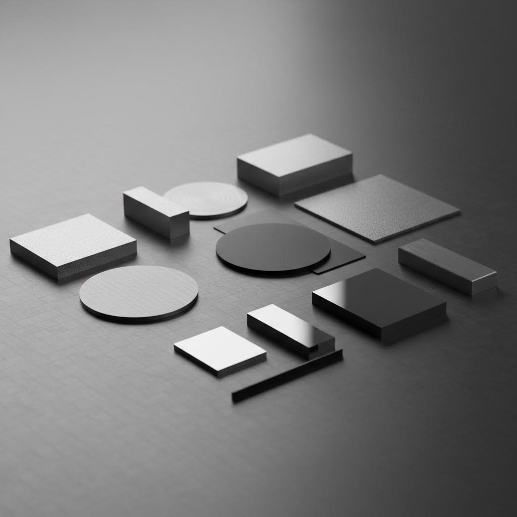 different aluminum alloy types showing variations in finish and material properties