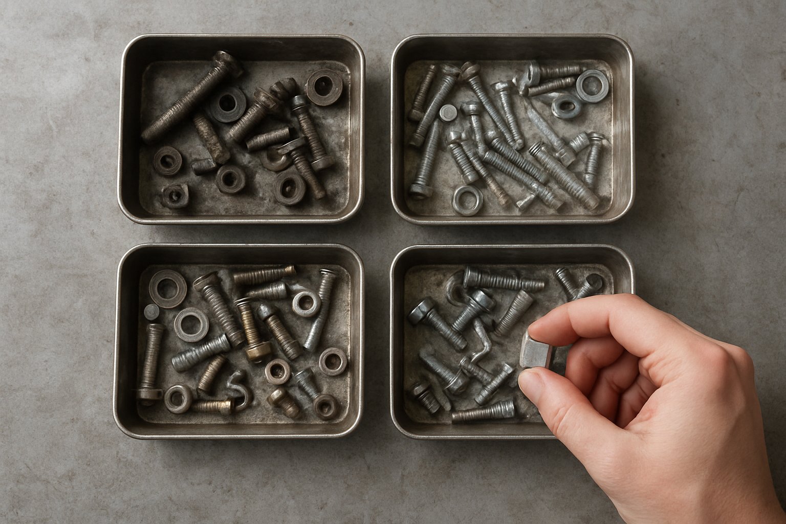 sorting mixed metals with a magnet is useful but not definitive