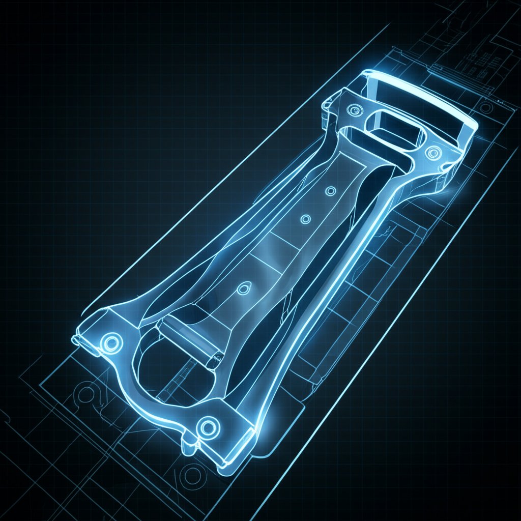 conceptual blueprint showing the precision of automotive aluminum extrusion