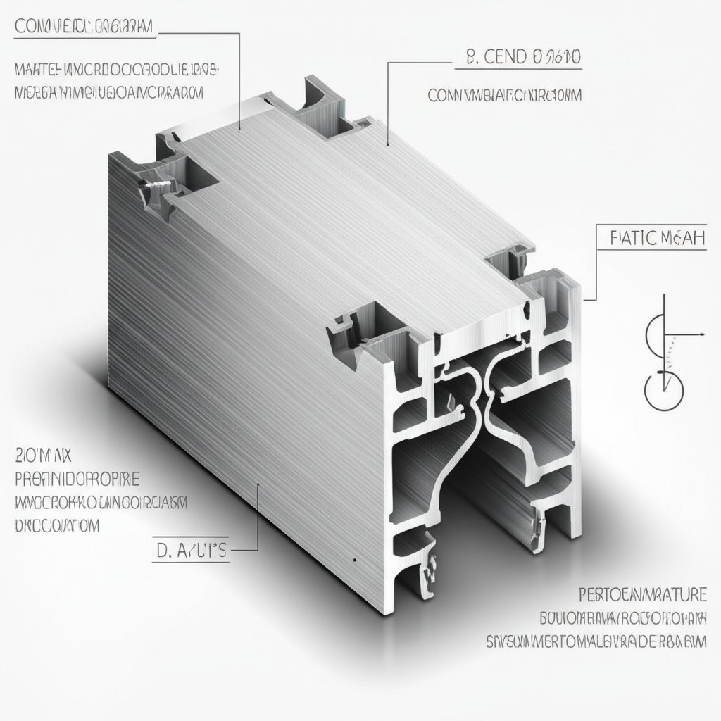 diagram of a complex extrusion profile highlighting technical precision