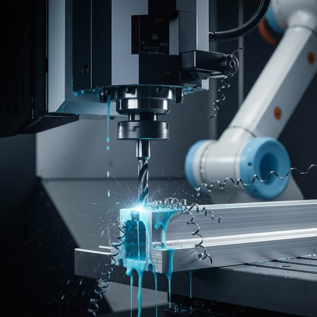 cnc machining center performing precision secondary operations on aluminum extrusion profiles