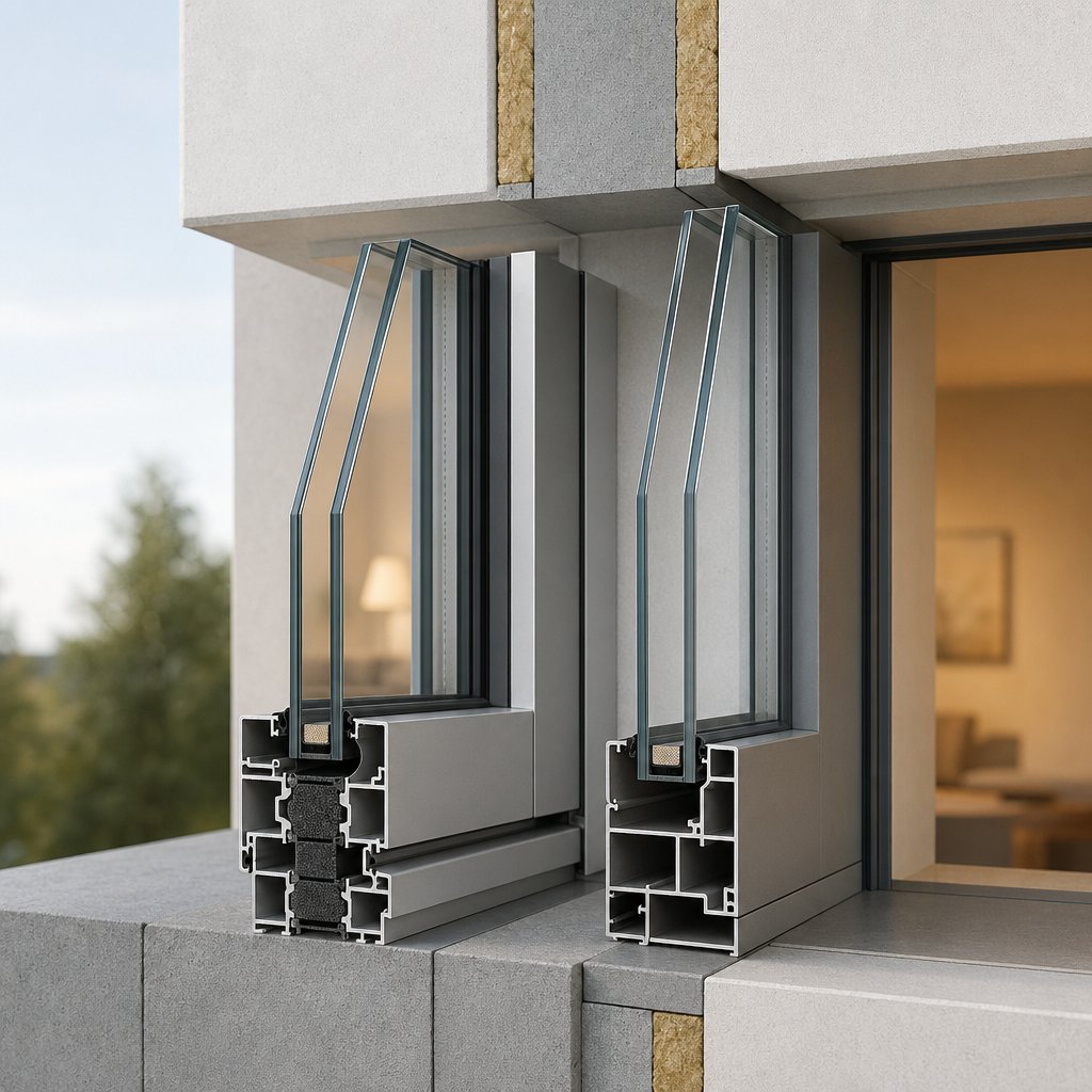 thermal break concept inside an aluminium window profile