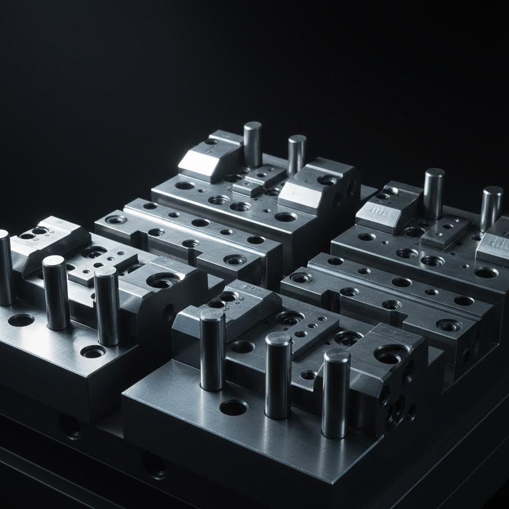 precision stamping die components including punches die buttons and alignment features