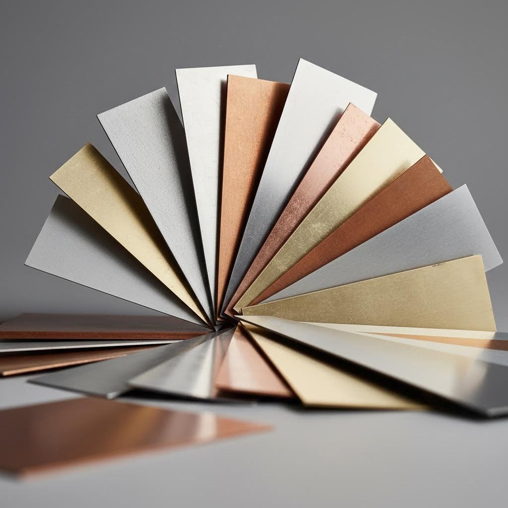 various metal materials used in stamping operations from steel to aluminum and copper alloys