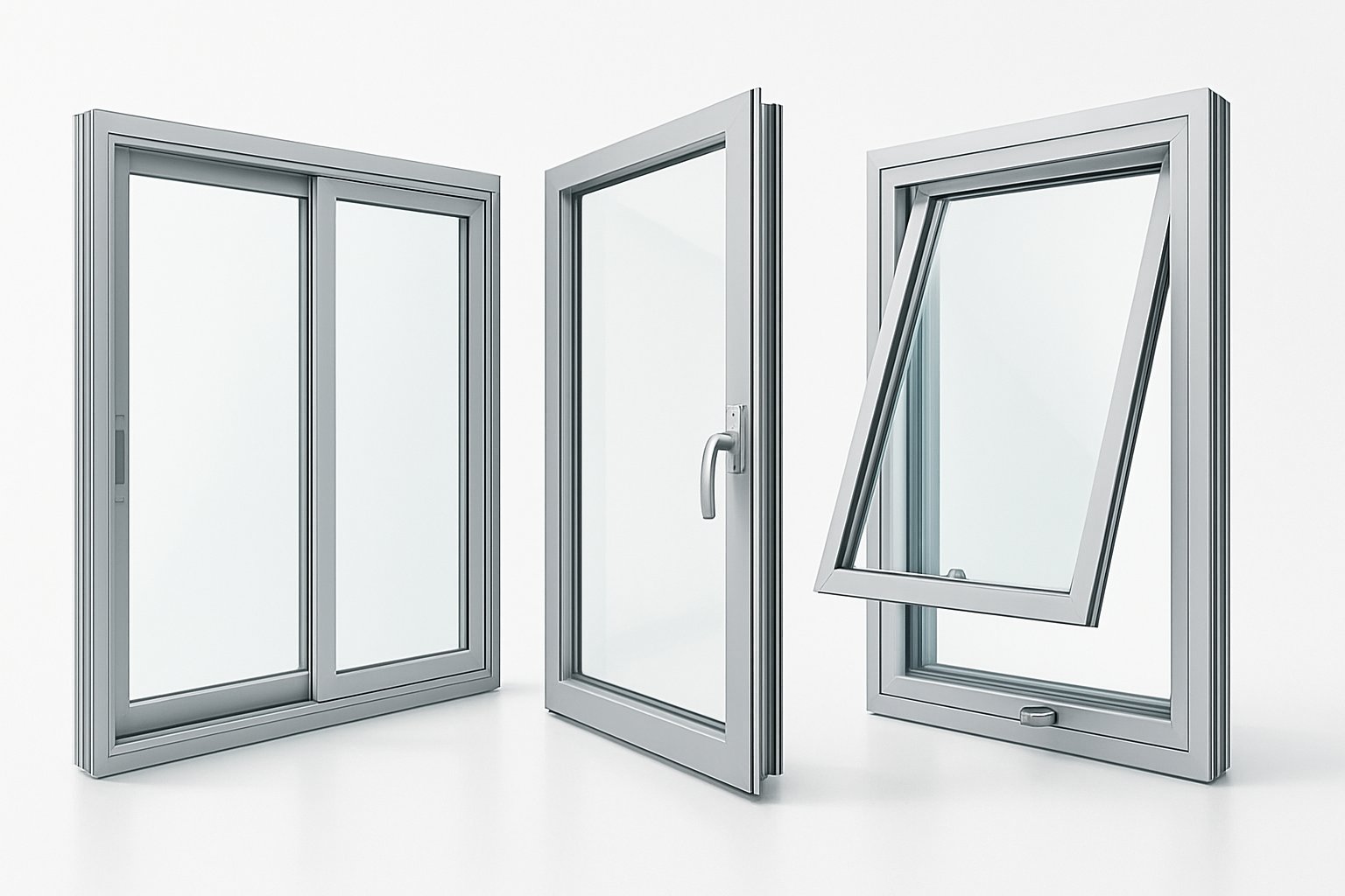 hardware differs between sliding casement and awning aluminum windows
