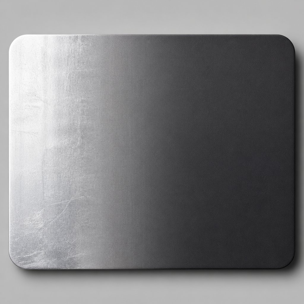 concept view of raw and anodized aluminum surfaces