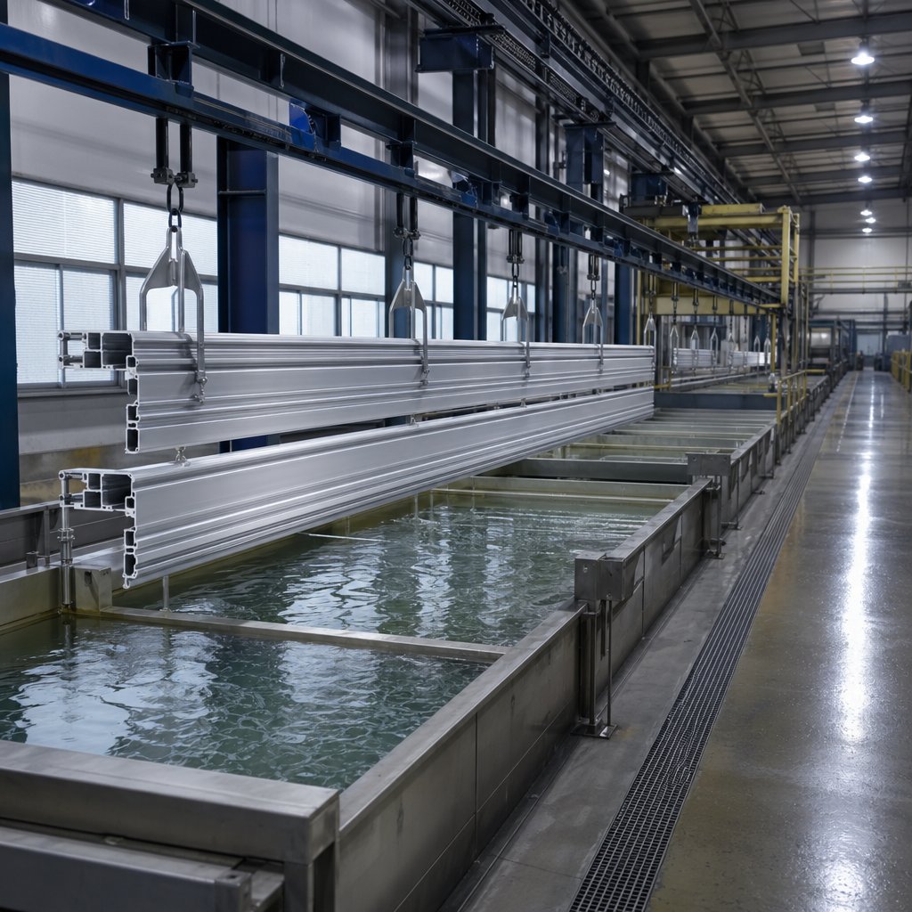 industrial anodizing line for aluminum parts and extrusions