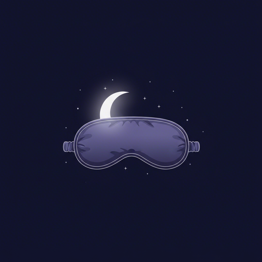 conceptual illustration of a satin sleep mask providing serene rest during travel