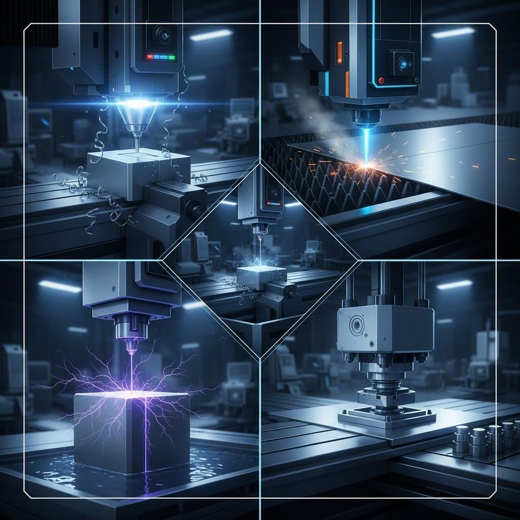 four core precision metalworking processes cnc machining laser cutting edm and stamping