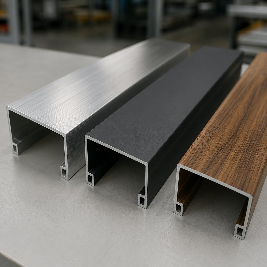 from raw aluminum to a finished wood grain surface