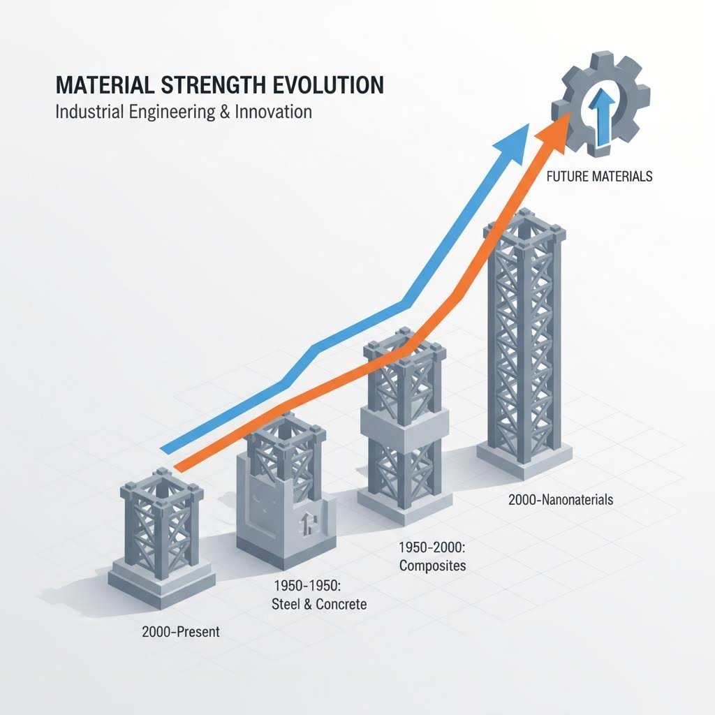 Chart illustrating compressive strength progression over time