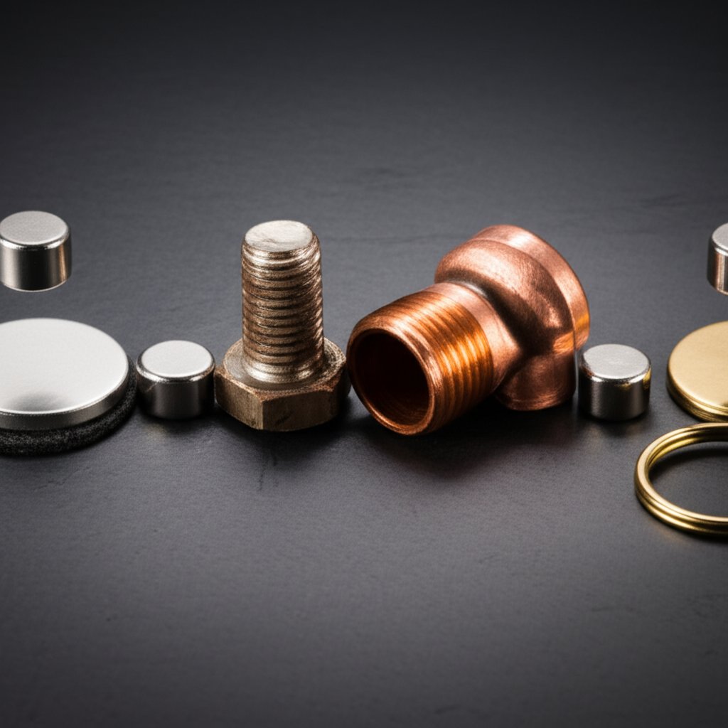 comparison of magnet attraction only steel attracts while aluminum copper and brass do not