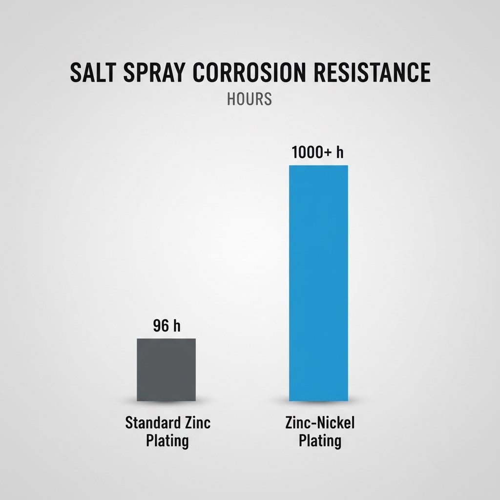 Corrosion resistance comparison Zinc vs Zinc Nickel plating