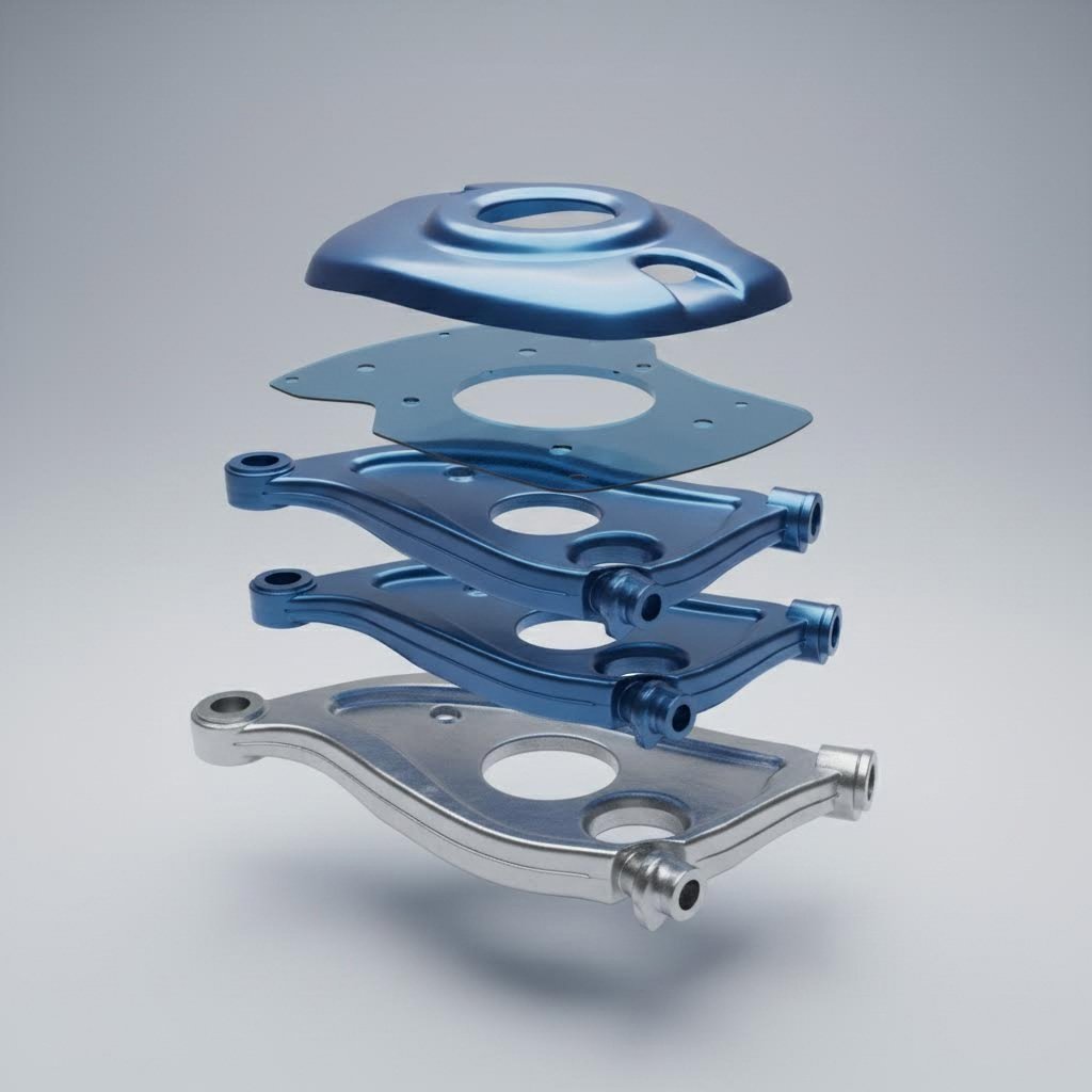 Duplex coating system layers on an automotive stamped part