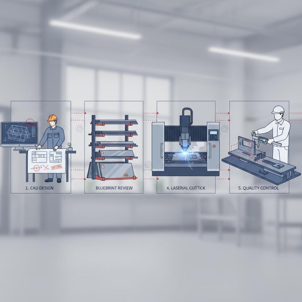 complete fabrication workflow from cad design submission to quality inspected finished parts